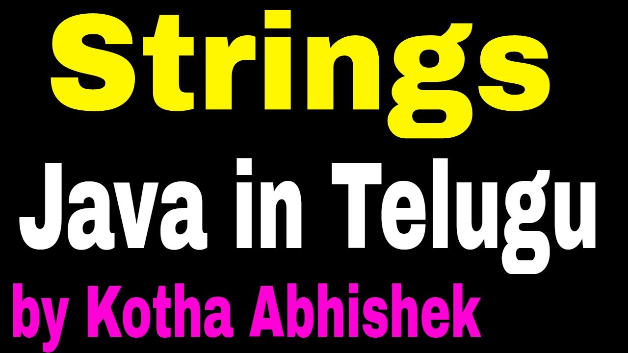 Java Tutorial In Telugu
